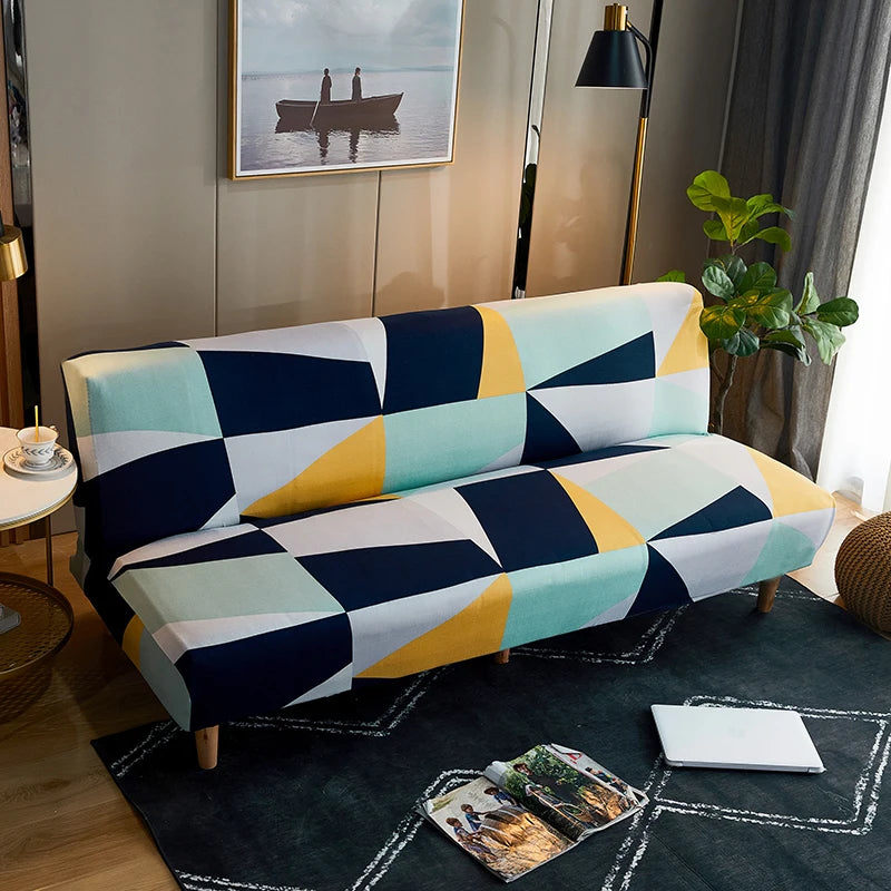 black geometric folding sofa bed cover sofa covers spandex stretchdouble seat cover slipcovers for living room geometric print