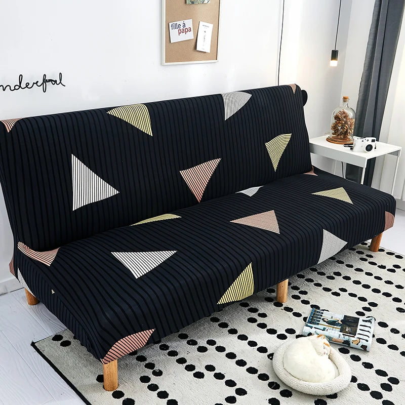 black geometric folding sofa bed cover sofa covers spandex stretchdouble seat cover slipcovers for living room geometric print