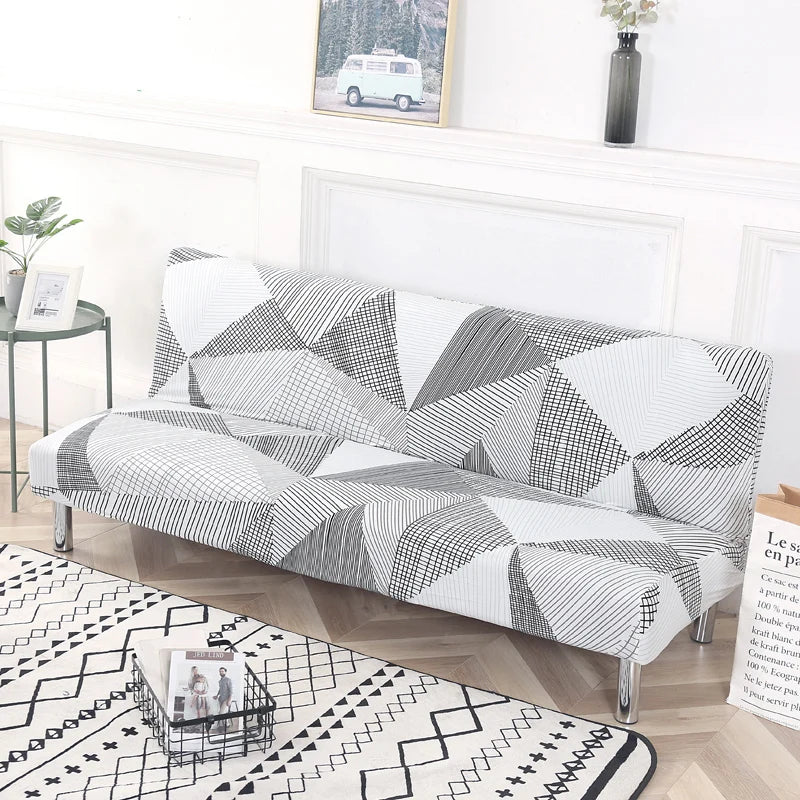 black geometric folding sofa bed cover sofa covers spandex stretchdouble seat cover slipcovers for living room geometric print