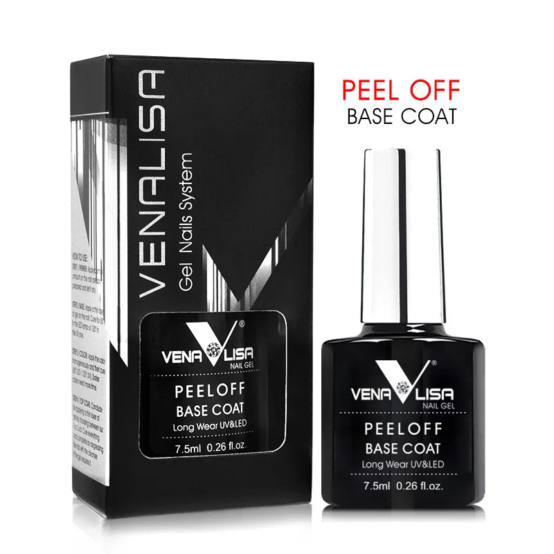 Venalisa Long Wear Top Coat Tempered Top Coat Peel Off Base Coat Color Nail Gel Polish Beautiful Semi Permanent Nail Gel Enamel