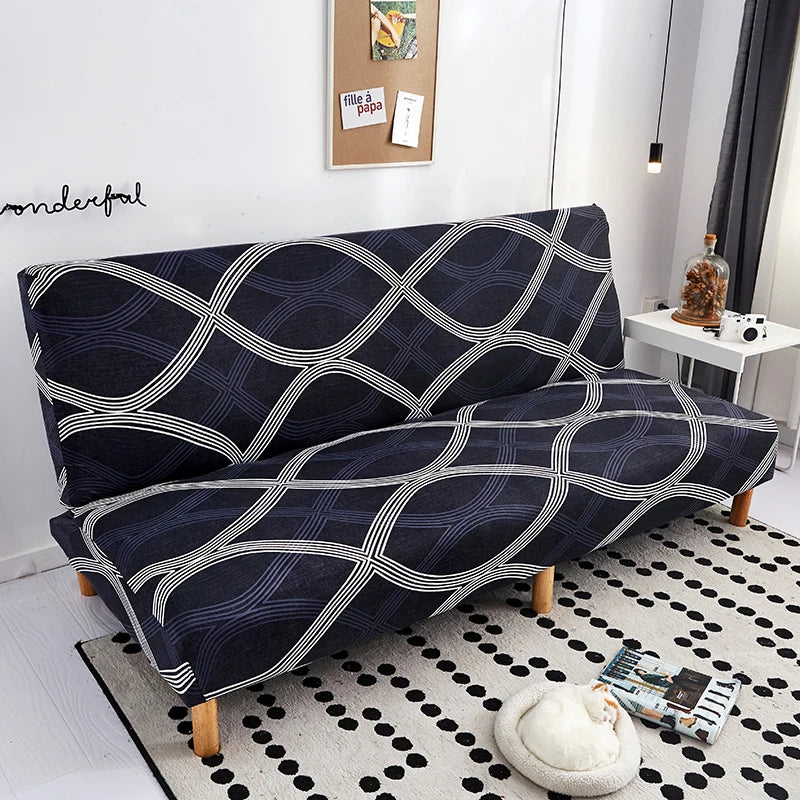 black geometric folding sofa bed cover sofa covers spandex stretchdouble seat cover slipcovers for living room geometric print