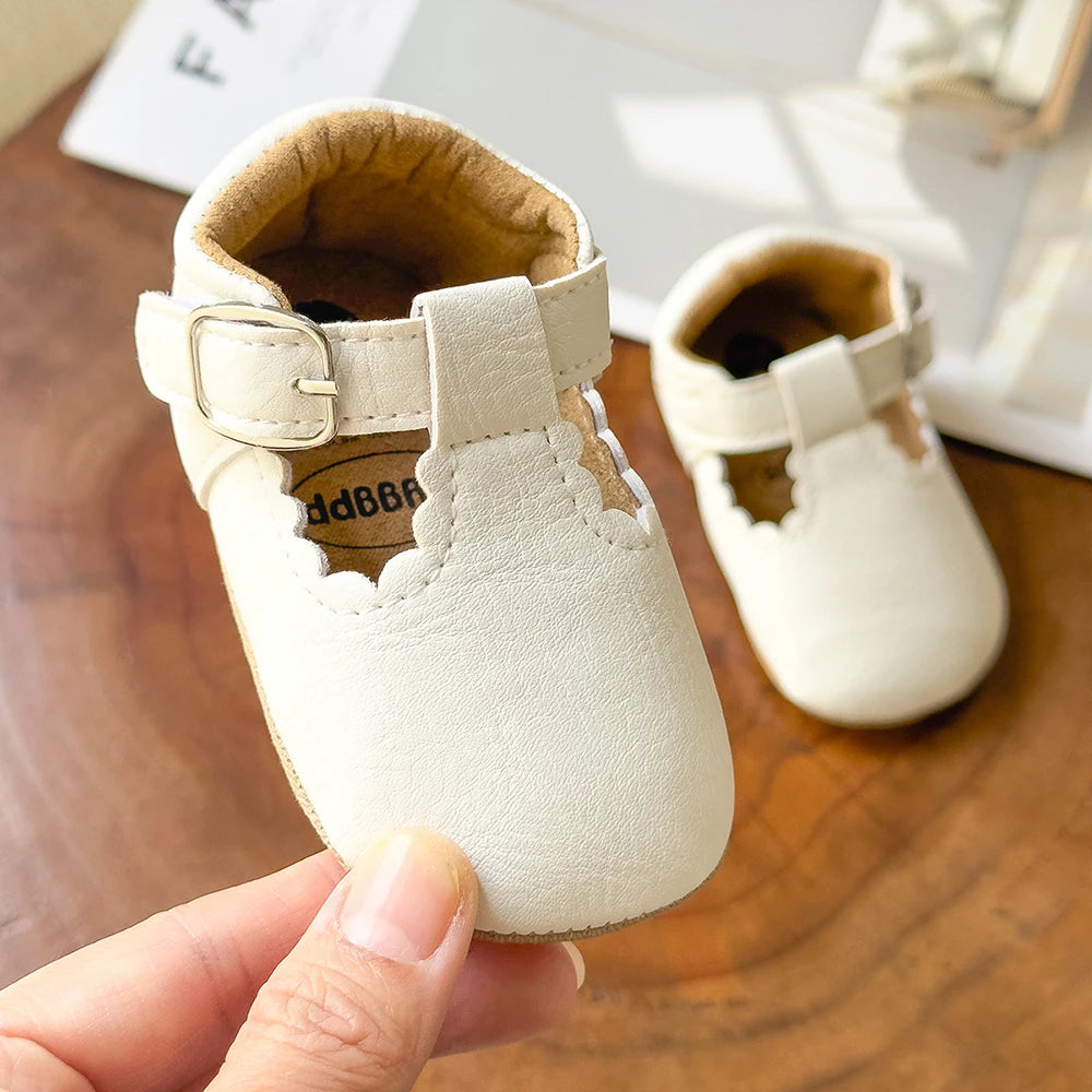 Newborn Baby Shoes Classic Stripe Leather Boy Girl Shoes Multicolor Toddler Rubber Sole Anti-slip First Walkers Infant Moccasins