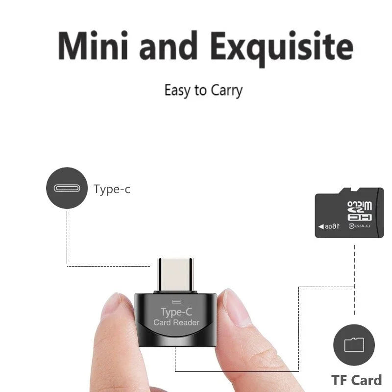 New USB 3.1 Type-C to Micro-SD TF smart adapter Mini High Speed card reader for watching movies and transferring documents