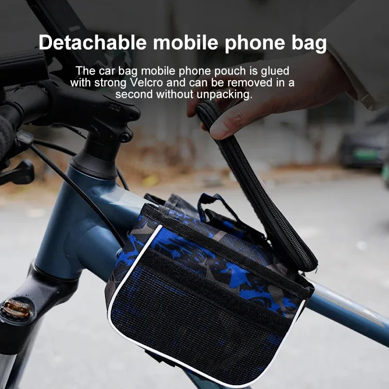 2025 Bicycle Pannier Top Front Tube Frame Bag Waterproof MTB Road Bike Storage 6.0 Inches Phone Case Cycling Bag Touch Screen