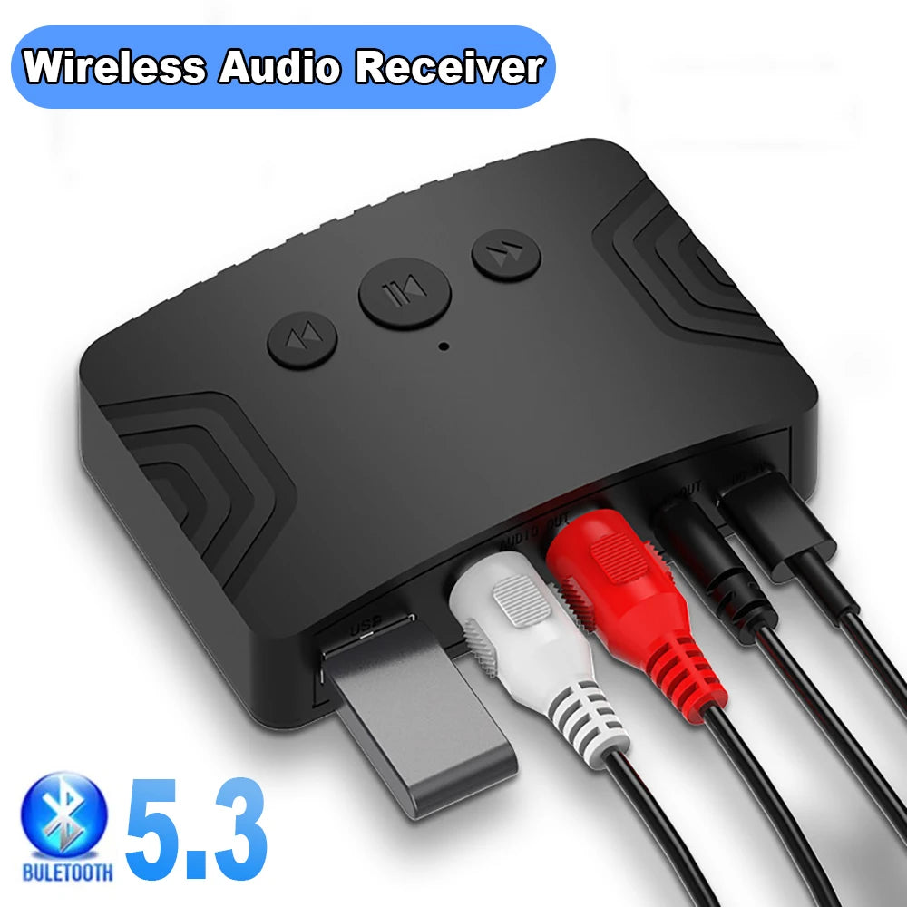 Wireless Bluetooth 5.3 Audio Receiver Car NFC Stereo AUX 3.5mm Jack RCA Optical Bluetooth Audio Adapter U Disk Music Player