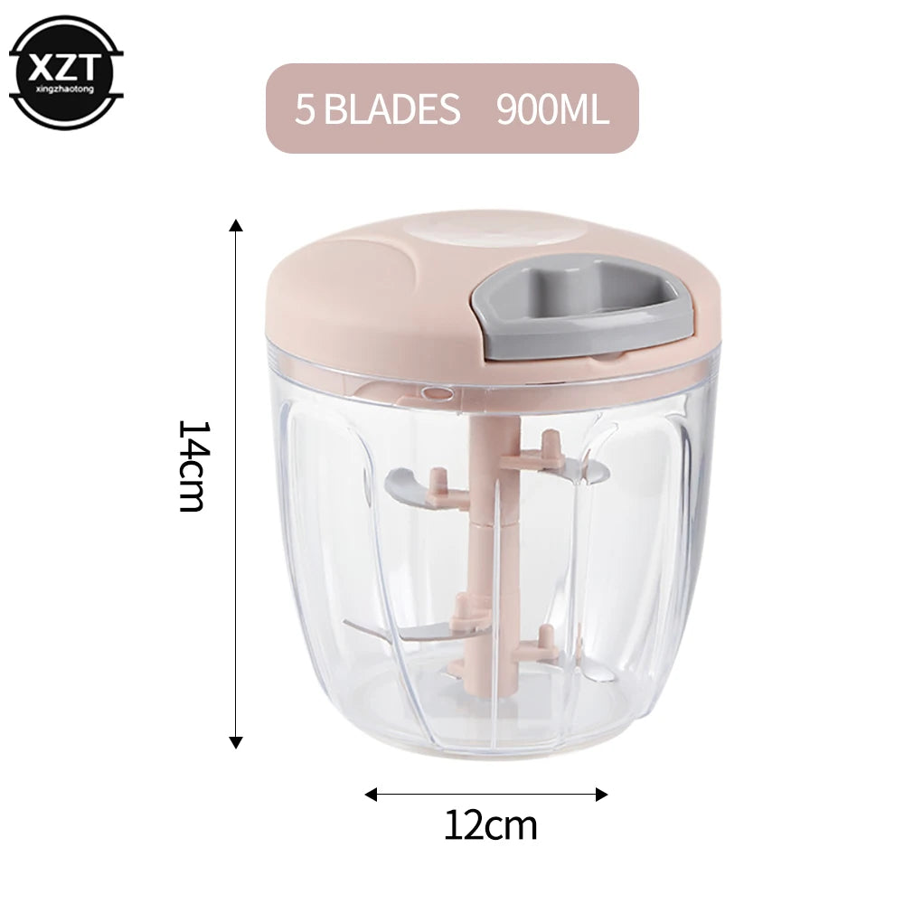 Multifunctional Garlic Stirrer Manual Meat Grinder Kitchen Supplies Food Processor Kitchen Tools Garlic Cutter 500ml/900ml