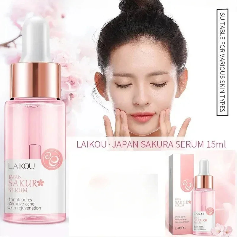 LAIKOU Japan Sakura Essence Cream Cherry Blossom Facial Cream Moisturizing Shrink Pores Cosmetics Collagen Skin Care