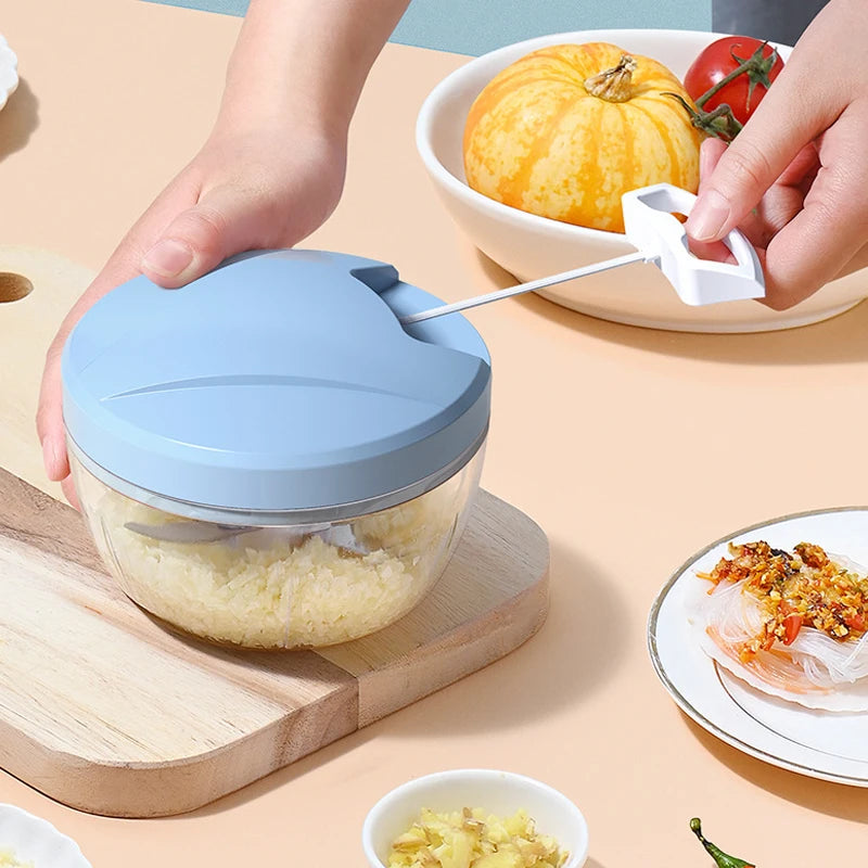 1PCS Hand Chopper Manual Rope Food Processor Silcer Shredder Salad Maker Garlic Onion Cutter Kitchen Tool Accessories