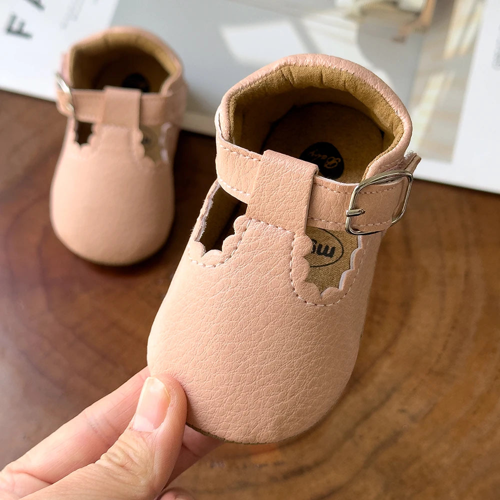 Newborn Baby Shoes Classic Stripe Leather Boy Girl Shoes Multicolor Toddler Rubber Sole Anti-slip First Walkers Infant Moccasins