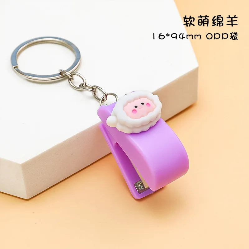 Mini Portable Cartoon Stapler Student Creativity Cute Staplers Multifunction Office Binder Stationery