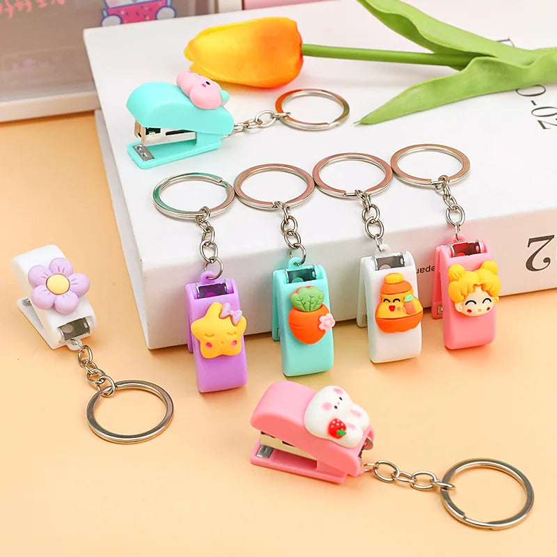 Mini Portable Cartoon Stapler Student Creativity Cute Staplers Multifunction Office Binder Stationery