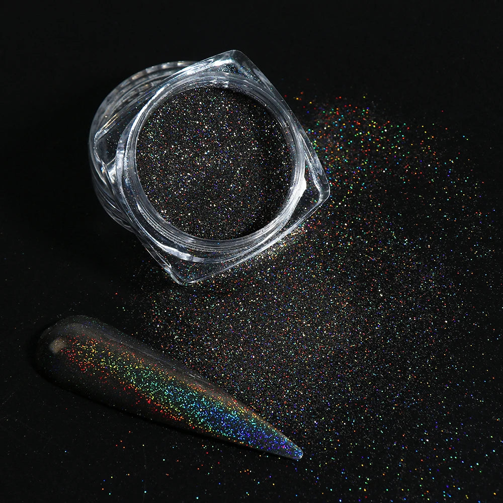 Aurora Chrome Nail Powder Blue Mermaid Rubbing Dust Chameleon Mirror Effect for Nails Fine Glitter Pigment Manicure Material BBX