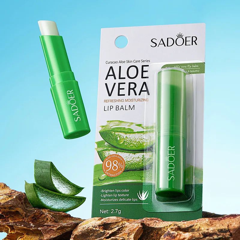 SADOER Vitamin C Aloe Coconut Lip Balm Moisturizing Anti Cracking Hydrating Repair Nourishing Lipstick Lips Skin Care Products