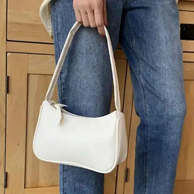 Women Handle Bag Retro Handbag PU Leather Shoulder Totes Underarm Vintage Top Handle Bag Female Small Subaxillary Bag New