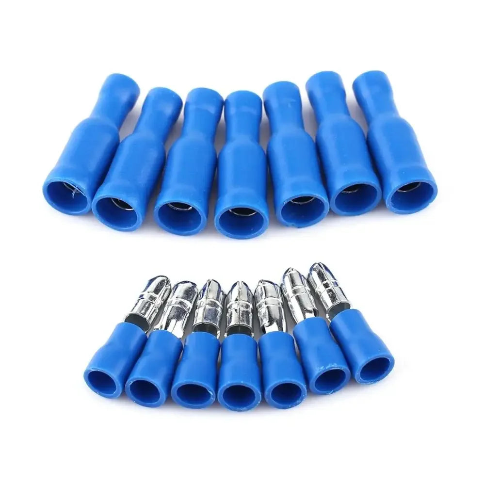 50Pcs Bullet Terminals Crimp Connector Elelctric Terminals for Wire Terminal Butt Splice Electrical Cable Conector Male Female