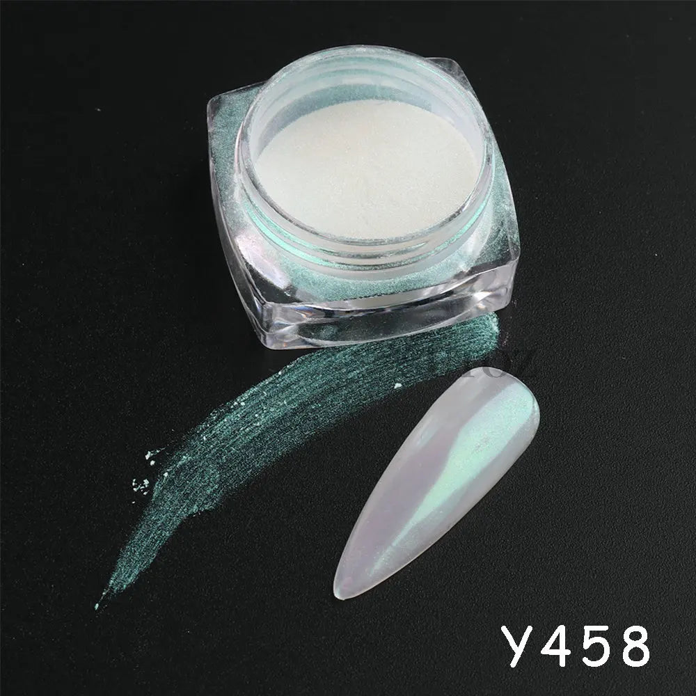 Aurora Chrome Nail Powder Blue Mermaid Rubbing Dust Chameleon Mirror Effect for Nails Fine Glitter Pigment Manicure Material BBX