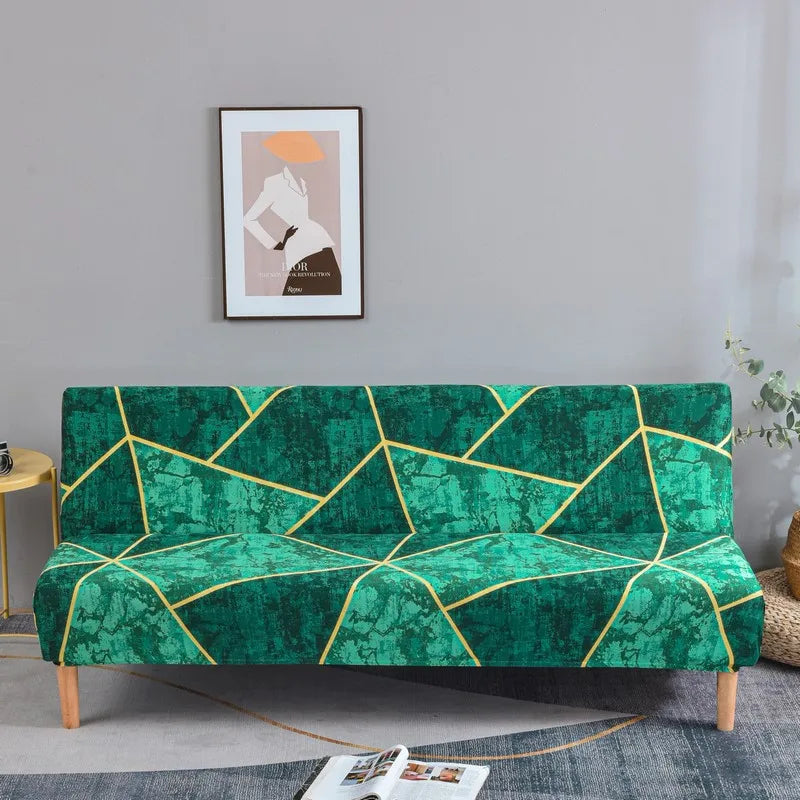 black geometric folding sofa bed cover sofa covers spandex stretchdouble seat cover slipcovers for living room geometric print