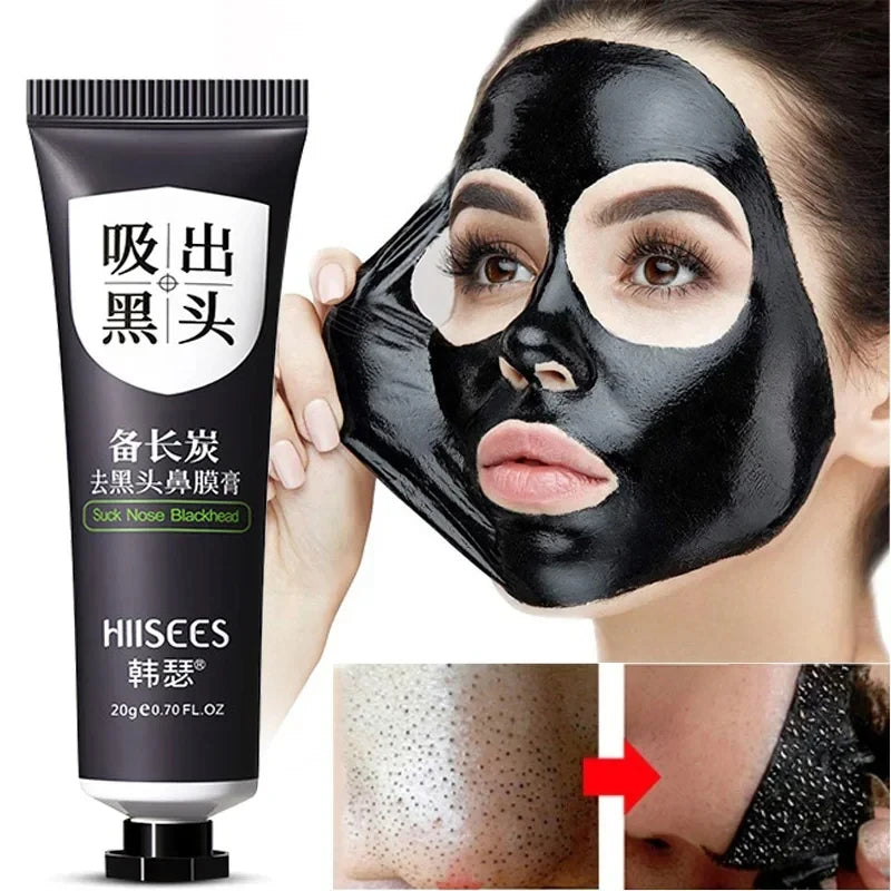 Blackhead Remover Mask Facial Shrink Pores Acne Black Head Removal Cream Nose Cleansing Black Peel Off Masks Gel Skin Care 20g