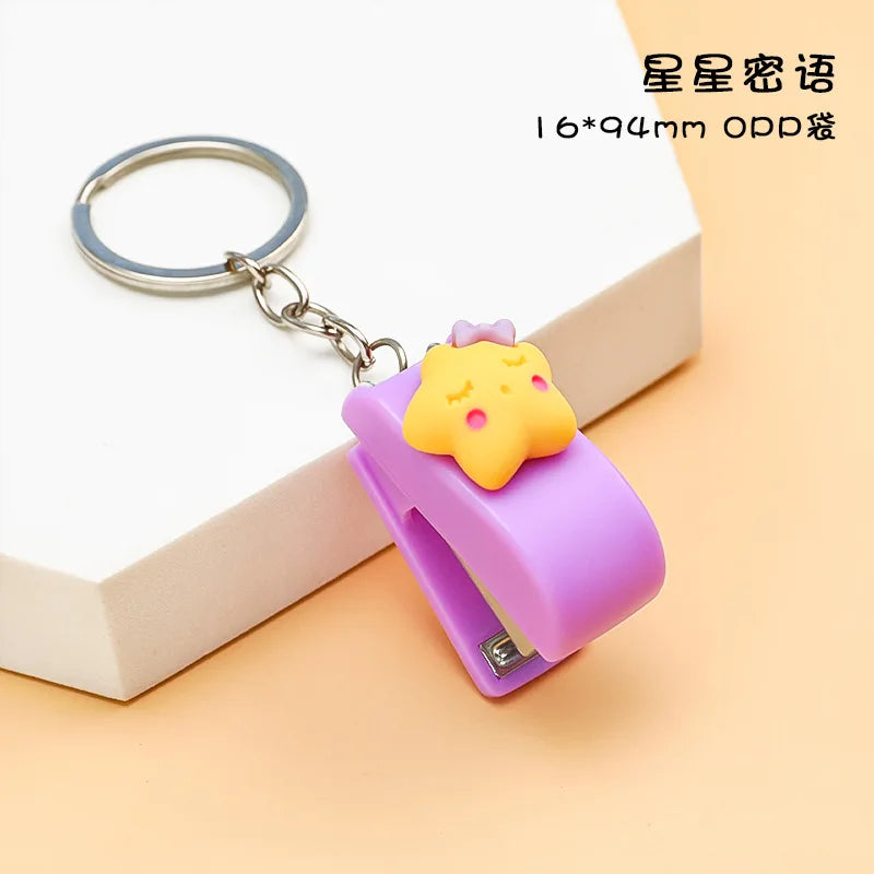 Mini Portable Cartoon Stapler Student Creativity Cute Staplers Multifunction Office Binder Stationery