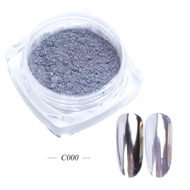 Aurora Chrome Nail Powder Blue Mermaid Rubbing Dust Chameleon Mirror Effect for Nails Fine Glitter Pigment Manicure Material BBX