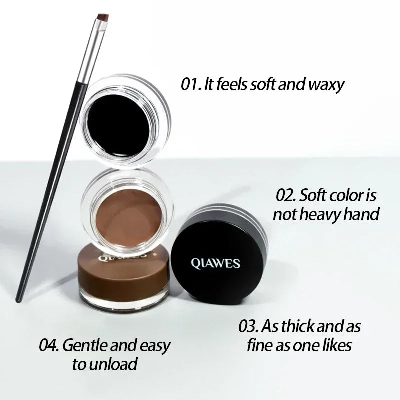 Black Brown Eyeliner Cream Waterproof Beauty Cosmetics Long Lasting Eyeliner Gel Eyeshadow Makeup Tools with Brush Set Eye Liner