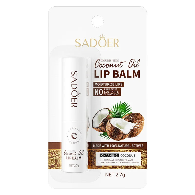 SADOER Vitamin C Aloe Coconut Lip Balm Moisturizing Anti Cracking Hydrating Repair Nourishing Lipstick Lips Skin Care Products