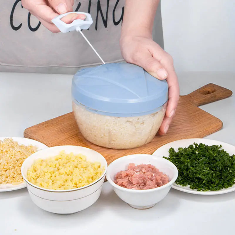 1PCS Hand Chopper Manual Rope Food Processor Silcer Shredder Salad Maker Garlic Onion Cutter Kitchen Tool Accessories