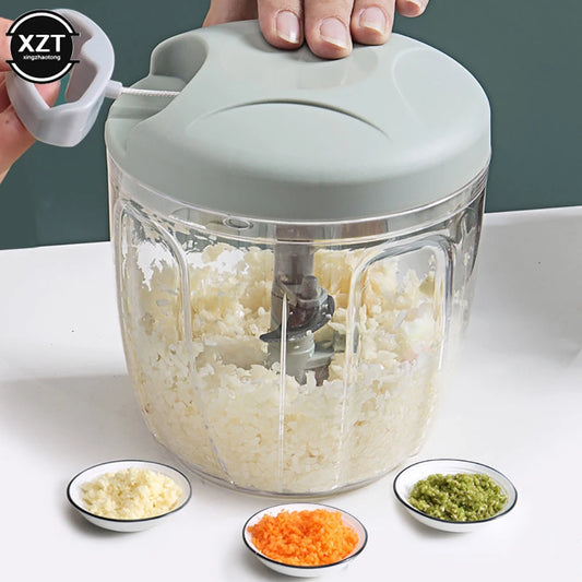 Multifunctional Garlic Stirrer Manual Meat Grinder Kitchen Supplies Food Processor Kitchen Tools Garlic Cutter 500ml/900ml