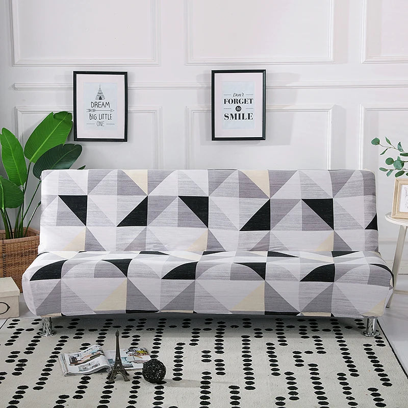 black geometric folding sofa bed cover sofa covers spandex stretchdouble seat cover slipcovers for living room geometric print