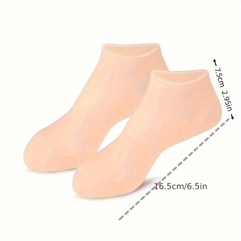 2 Pack Moisturizing Silicone Gel Socks for Dry Cracked Feet Nourishing Skin Lubricating Foot Care Massage Socks