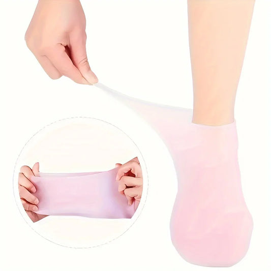 2 Pack Moisturizing Silicone Gel Socks for Dry Cracked Feet Nourishing Skin Lubricating Foot Care Massage Socks