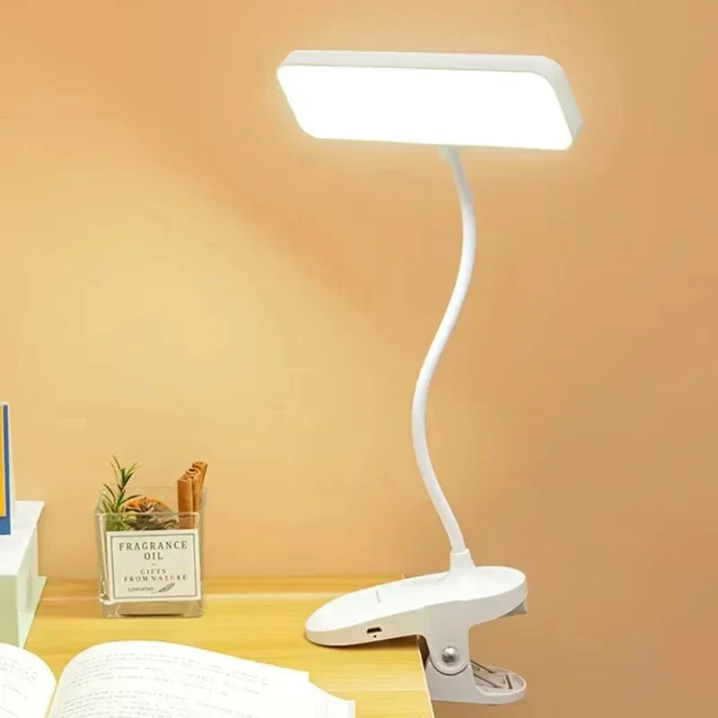 LED Rechargeable Book Light for Reading in Bed Clip USB Touch Control Portable Clamp Dimmable Desk Lamp for Headboard Computer