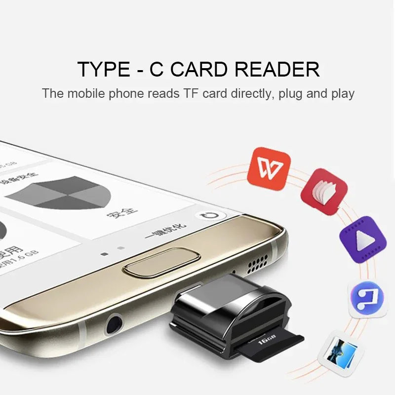 New USB 3.1 Type-C to Micro-SD TF smart adapter Mini High Speed card reader for watching movies and transferring documents