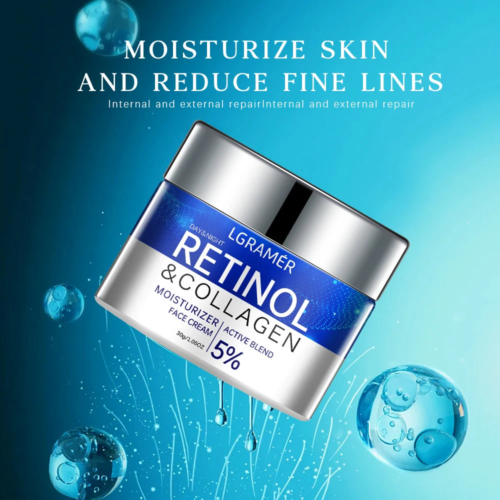 Retinol Collagen Face Cream Repairing Skin Moisturizing Hyaluronic Acid Younger Smooth Wrinkles Face Skin Care Cosmetic 30g/60g